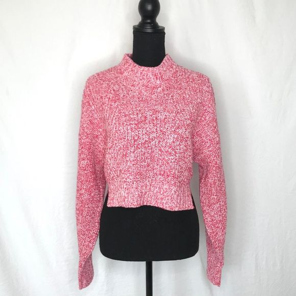 NWT Rebecca Minkoff Pink Bowie Crop Chunky Sweater - Picture 2 of 8